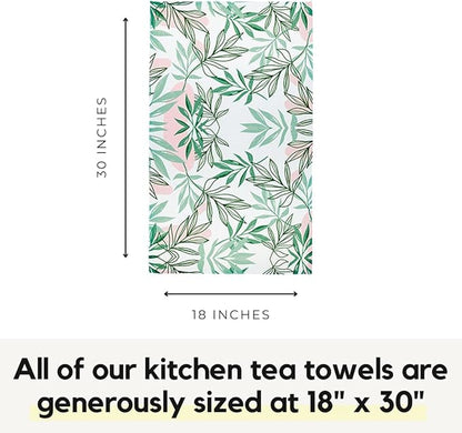 Modern Style Premium Kitchen Tea Towel Super Absorbent Fast Drying Microfiber Tropical Escape