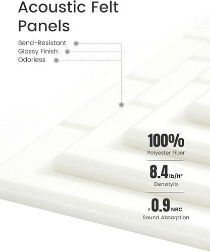 Bumusty Large Cork Board Alternative-36 x24 Felt Bulletin Board Tiles, with 30 Pushpins, 40 Adhesive Tabs, 6-Pack Slat Wall Paneling, Cork Boards for Office Push Pin Board Felt Board-Milky White