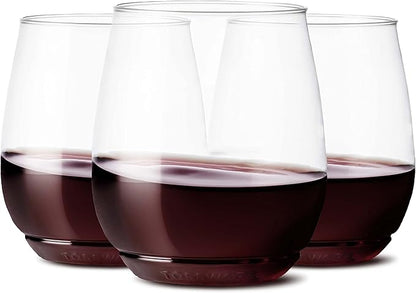 TOSSWARE POP 14oz Vino Set of 252, Recyclable, Unbreakable & Crystal Clear Plastic Wine Glasses