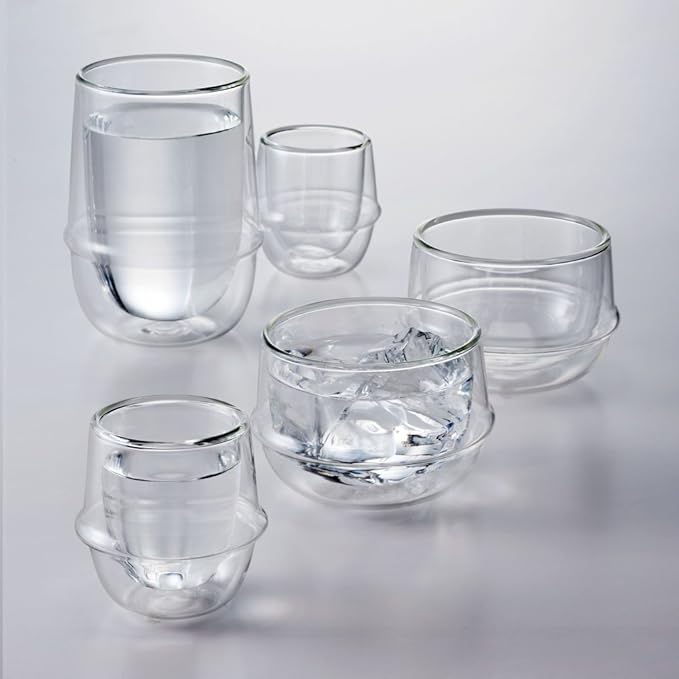 KINTO 23105 KRONOS Double Wall Tea Cup, 6.8 fl oz (200 ml), Heat-Resistant Glass, Microwave and Dishwasher Safe, Gift, Present