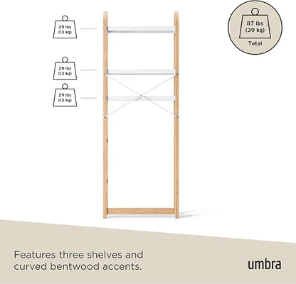 Umbra Bellwood Over-The-Toilet Shelf for Bathroom or Powder Room, White/Natural