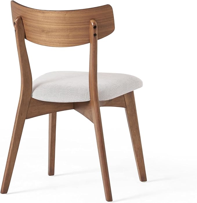 Christopher Knight Home Upholstered Wood Dining Chair,Stylish Designed Dining Room Chair for Living Room (Set of 2),Light Beige