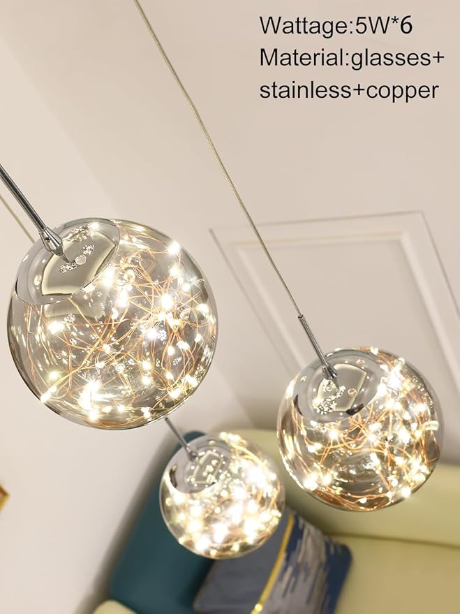 Long Chandeliers for High Ceilings,Modern Crystal Pendant Light,Raindrop Drop Lamp,Hanging Lighting Fixtures for Spiral Staircase,Foyer,Entryway,Living Room