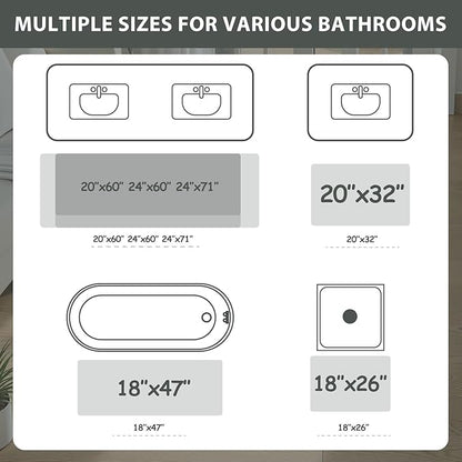Uphome Bathroom Runner Rug, Distressed Tribal Farmhouse Brown Bathroom Mat, Large Bathroom Rugs Non Slip Washable, Oriental Retro Boho Bath Mat Runner for Bathtub Sink Hallway, 24x59 inch