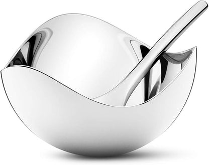 Georg Jensen Bloom Salt Cellar with Spoon