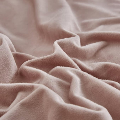 Pureant Pink Velvet Comforter Set - Full Bedding with Fluffy Comforters, Adults & Teens - Cute Dusty Pink Winter Quilts, Solid Light Red Flannel Quilt, Micromink Sherpa Plush Bed