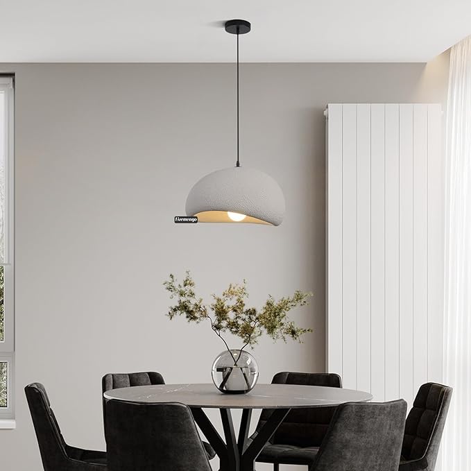 15.7in Wabi Sabi Pendant Lights Kitchen Island Lighting Fixture Ceiling Mount Grey Modern Japanese Lamp Japandi Chandelier for Dining Living Room Hallway Bedroom Restaurant Hanging Lamp