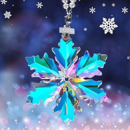 2025 Annual Edition Christmas Snowflake Ornament,Crystal Christmas Ornaments 2025,Crystal Ornament for Christma Tree,Beautiful Ornaments for Women Girls