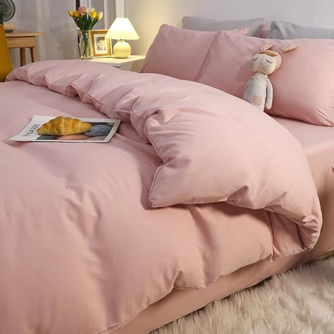 CLOTHKNOW Pink Comforter Set California King 3Pcs Mauve Blush Bedding Comforter Sets Soft All Season Dusty Rose Comforter with 2 x Pillow Cases