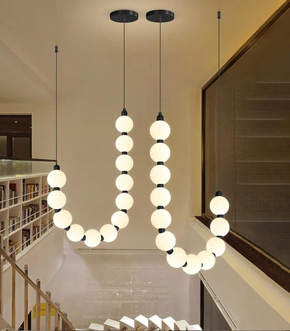 Modern Chandeliers LED Dimmable Light Acrylic Balls Ceiling Pendant Lighting for Living Room Dining Room Bedroom Adjustable Hanging Lights 25 Watts Black Lamp