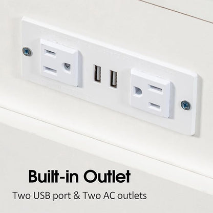 24''- 118'' Extendable Dining Room Table, Expandable Dining Table, Modern Large Table, for 2-12 Person(with Cabinet & Outlet), White Marble