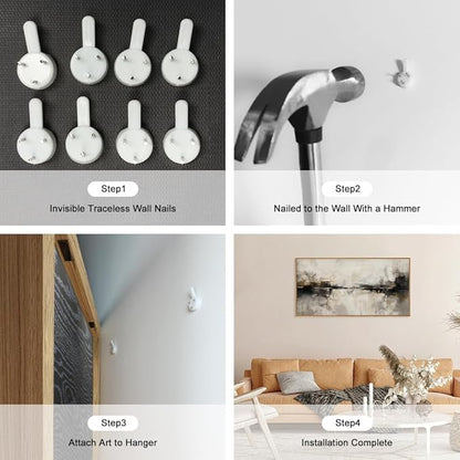 HOURIA Large Neutral Black Brown Framed Canvas Wall Art Set,Abstract Gray Wall Decor,Minimalist Beige Wall Painting,Modern Illustrations Tan Art Print for Living Room, Bedroom, Office- 40"x20"x1