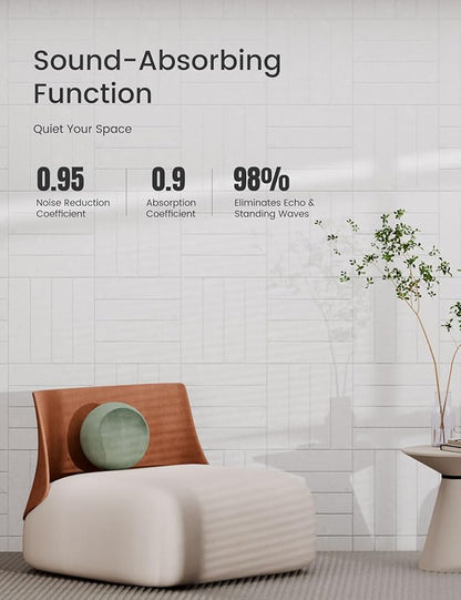 Bumusty Large Cork Board Alternative-36 x24 Felt Bulletin Board Tiles, with 30 Pushpins, 40 Adhesive Tabs, 6-Pack Slat Wall Paneling, Cork Boards for Office Push Pin Board Felt Board-Milky White