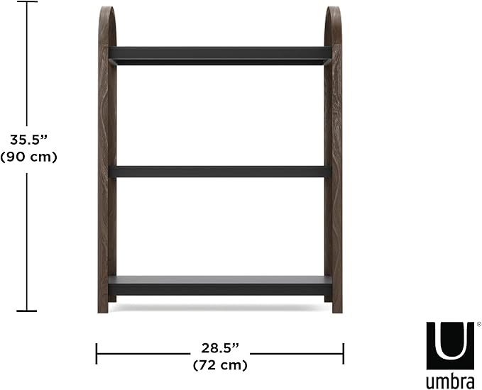Umbra Bellwood Freestand Bookcase Shelf Black/Walnut