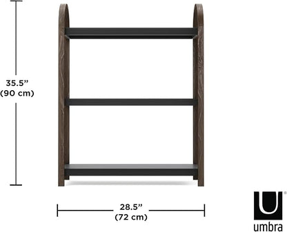 Umbra Bellwood Freestand Bookcase Shelf Black/Walnut