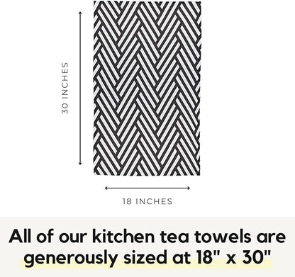 Modern Style Premium Kitchen Tea Towel Super Absorbent Fast Drying Microfiber Modern Herringbone