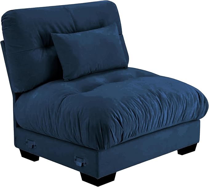 SoarFlash Velvet Sectional Middle Position Sofa, Blue