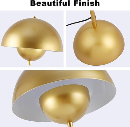 COSYLUX Modern Floor Lamp for Living Room, Industrial Tall Standing Lamp for Bedroom, Metal Shade Reflecting Light Reading Floor Lamp for Office, Nursery Room, Corner(Gold)