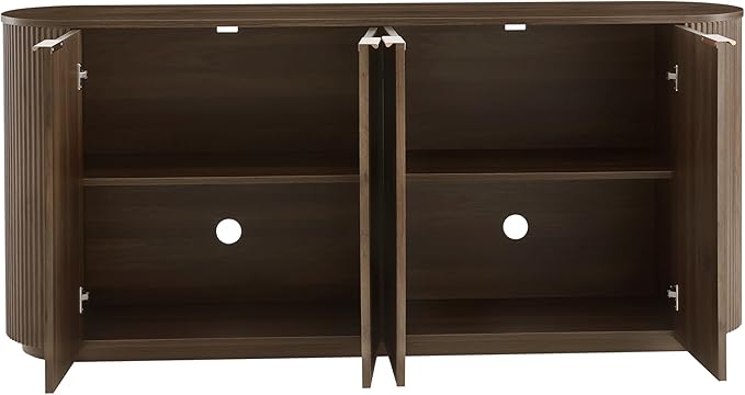 CHITA 70" Sideboard Buffet Cabinet with Storage, Living Room Accent Cabinet with Doors and Adjustable Shelves, for Bar, Kitchen, Walnut