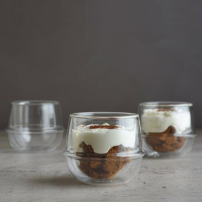 KINTO 23108 KRONOS Double Wall Wine Glass, 8.5 fl oz (250 ml), Heat Resistant Glass, Microwave and Dishwasher Safe, Gift, Present