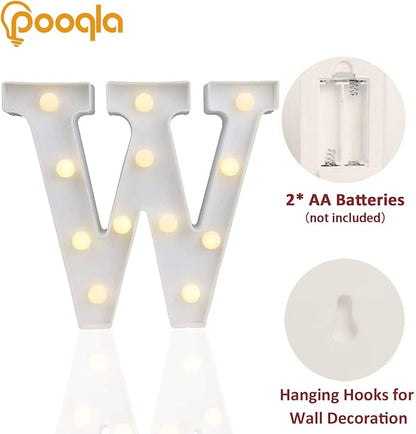 Pooqla LED Marquee Letter Lights Sign, Light Up Alphabet Letter for Home Party Wedding Decoration W
