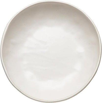 Creative Co-Op Stoneware Bowl w Reactive Glaze Decorative Object, White