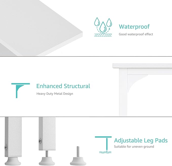 Lufeiya White Small Desk with Drawers - 40 Inch Computer Desk for Small Space Home Office, Modern Simple Study Writing Table PC Desks