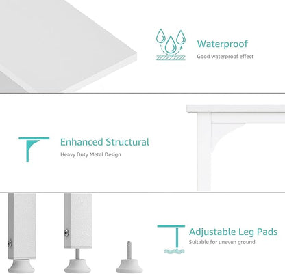 Lufeiya White Small Desk with Drawers - 40 Inch Computer Desk for Small Space Home Office, Modern Simple Study Writing Table PC Desks