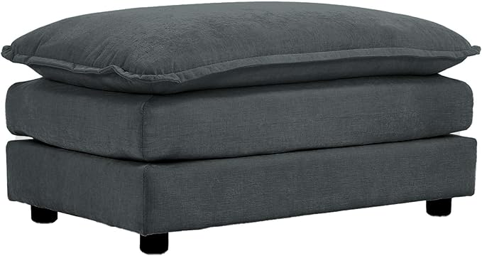 SoarFlash Chenille Sectional Sofa Ottoman,Grey