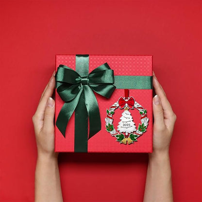 Christmas Ornament 2025 for Christmas Tree Decorations,2025 Christmas Wreath Ornament with Christmas Tree for Holiday Decorative