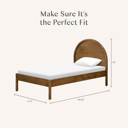 Babyletto Bondi Twin Bed for Kids - GREENGUARD Gold Certified - Twin Bed Frames with Arched Headboard - Universal Mattress Fit - No Box Spring Needed, Perfect for Boys & Girls Room - Natural Walnut