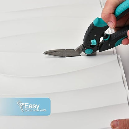 Art3d 12 Pack 3D Wave Design Wall panels 19.7"x19.7" PVC Panel for Interior Wall Decor Living Room, Office, TV Background, White