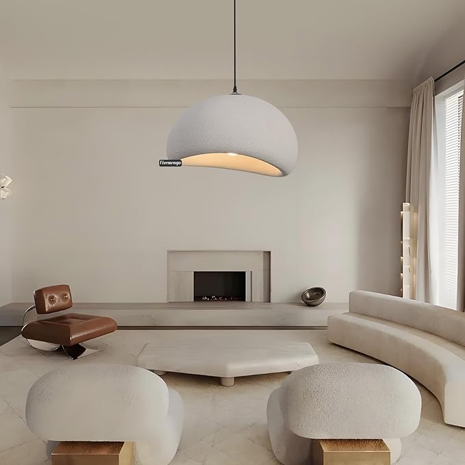 19.7in Wabi Sabi Pendant Lights Kitchen Island Lighting Fixture Ceiling Mount Grey Modern Japanese Lamp Japandi Chandelier for Dining Living Room Hallway Bedroom Restaurant Hanging Lamp