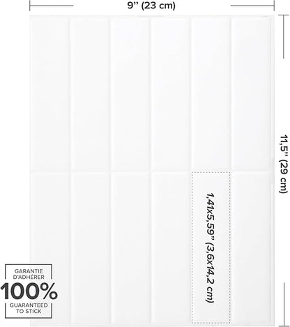 SMART TILES Peel and Stick Backsplash - 5 Sheets of 11.43" x 9" - 3D Adhesive Peel and Stick Tile Backsplash for Kitchen, Bathroom, Wall Tile