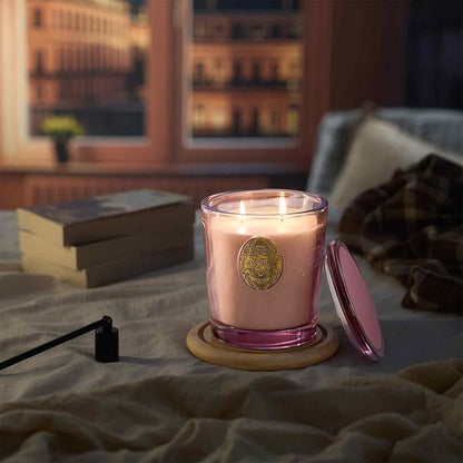 M&SENSE Large Two-Wick Soy Candle | Saltwater Rose & Pink | 19.8 oz, 120H Burn Time | Luxury Scented Candle for Relaxation, Gifting, Home Décor | Ideal for Bedroom, Office, Party Ambiance