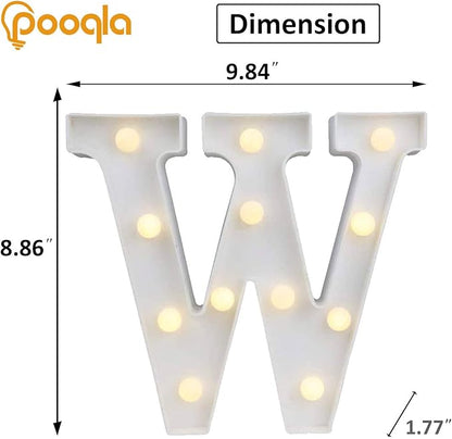 Pooqla LED Marquee Letter Lights Sign, Light Up Alphabet Letter for Home Party Wedding Decoration W