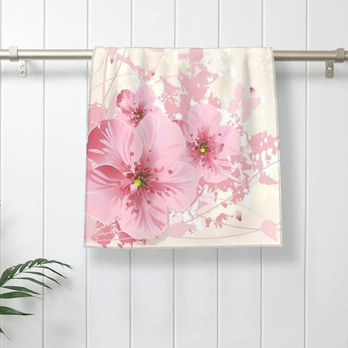 Cherry Blossoms Hand Towels Set of 2 Absorbent 15.7x27.5 Inch Kitchen Guest Towels