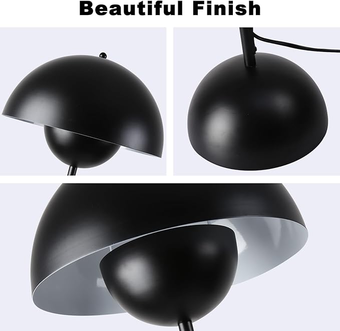 COSYLUX Modern Floor Lamp for Living Room, Industrial Tall Standing Lamp for Bedroom, Metal Shade Reflecting Light Reading Floor Lamp for Office, Nursery Room, Corner(Matte Black)