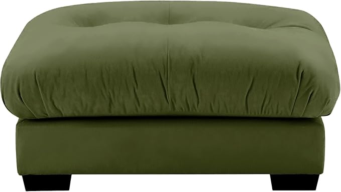 SoarFlash Velvet Sectional Sofa Ottoman, Green