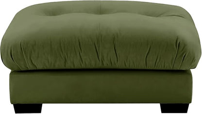 SoarFlash Velvet Sectional Sofa Ottoman, Green