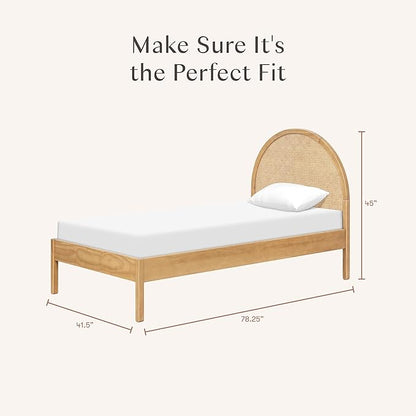Babyletto Bondi Cane Twin Bed for Kids - GREENGUARD Gold Certified - Twin Bed Frames with Arched Cane Headboard - Universal Mattress Fit - No Box Spring Needed - Perfect for Boys & Girls Room