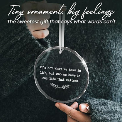 Christmas for Women Men - Glass Christmas Ornaments 2025 for Tree Decorations - Family Ornaments for Mom Dad Grandma Grandpa, Gift for Sister Brother Friend Bestie, Friends Gift