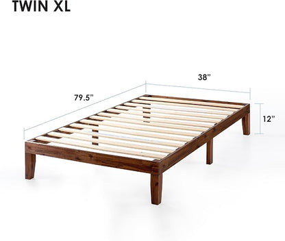 Mellow Naturalista Classic 12 Inch Solid Wood Platform Bed Twin XL, Espresso