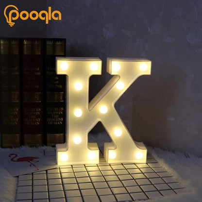 Pooqla LED Marquee Letter Lights Sign, Light Up Alphabet Letter for Home Party Wedding Decoration K
