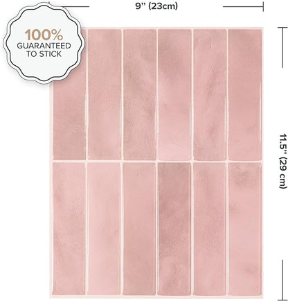 SMART TILES Peel and Stick Backsplash - 5 Sheets of 11.43" x 9" - 3D Adhesive Peel and Stick Tile Backsplash for Kitchen, Bathroom, Wall Tile