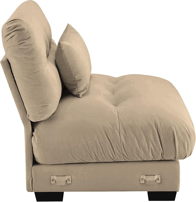 SoarFlash Velvet Sectional Middle Position Sofa, Brown