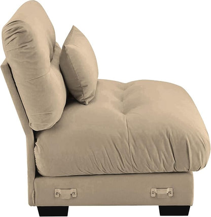 SoarFlash Velvet Sectional Middle Position Sofa, Brown