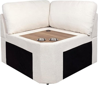 Convertible Sectional Sofa 8 Seat Modular L Shaped Couch, Beige
