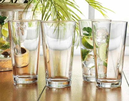 Glaver's Beer Pint Glasses Set of 6, Highball Glass 17 oz Tall Drinking Glasses Everyday Stackable Water Glass Cups Home Bar Cocktail Glassware