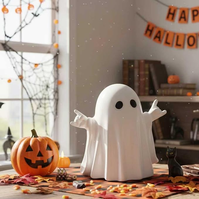 Halloween Ghost Figurine - Funny Ghost Statue, Cute Rock Ghost for Gift Props Tabletop Home Decor Ghosts Halloween Decorations Indoor